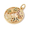 Brass Micro Pave Colorful Cubic Zirconia Pendants CU-CBA6344-03G-2