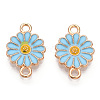 Zinc Alloy Enamel Sunflower Connector Charms X-ENAM-E011-01KCG-4