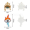 SUPERFINDINGS 2Pcs 2 Style Fire & Eye & Teardrop Plastic & Rhinestone Beading Appliques DIY-FH0001-07-2