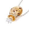 Glass Perfume Vial with Crown Pendant Necklace NJEW-H218-01H-5