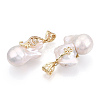 Natural Baroque Pearl Keshi Pearl Pendants PEAR-N020-J26-2
