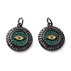 Brass Micro Pave Green Cubic Zirconia Pendants ZIRC-Z019-24B-NR-2