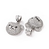 Brass Micro Pave Cubic Zirconia Pendants ZIRC-F136-01P-01-3