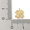 Clover Rack Plating Brass Micro Pave Clear Cubic Zirconia Charms KK-P277-13G-3