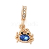 Rack Plating Alloy Rhinestone European Dangle Charms PALLOY-S189-38G-01-1