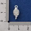 Brass Micro Pave Clear Cubic Zirconia Hollow Oval Connector Charms KK-A230-05A-S-3