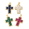 Brass Pave Cubic Zirconia Pendants CU-CBA03AF-17G-1