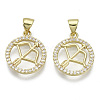 Brass Micro Pave Cubic Zirconia Pendants ZIRC-S061-199C-G-NF-1