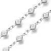 Tarnish Resistant 304 Stainless Steel Rhombus Link Chains CHS-P011-04P-2