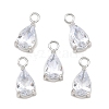304 Stainless Steel Pave Cubic Zirconia Pendants STAS-P434-01P-1