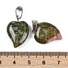 Natural Unakite Heart Pendants G-H073-03P-10-3