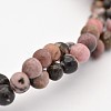 Round Natural Rhodonite Beads Strands G-M136-4mm-1