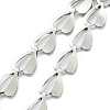 Brass Heart Link Chain Slider Bracelet Making AJEW-JB01603-02-3