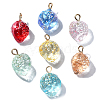 50Pcs Transparent Spray Painted Glass Pendants GLAA-CJ0002-23-3