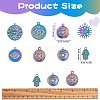 16Pcs 8 Style Eye Theme 304 Stainless Steel Rhinestone Pendants STAS-SZ0002-85MC-2