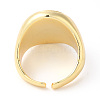 Rack Plating Brass Oval with Heart Open Cuff Rings RJEW-R137-01G-2