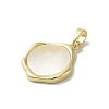 Brass Pave Shell Pendants KK-I708-13C-G-2
