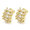 Brass Micro Pave Clear Cubic Zirconia Cuff Earrings EJEW-C104-081G-1