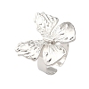 Butterfly Alloy Open Cuff Rings for Women RJEW-U006-06B-P-2