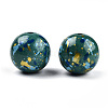 Spray Painted Resin Beads RESI-N034-19-V01-2