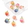 10Pcs 5 Colors Handmade Flower Pendants KY-LS0001-06-2