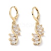 Rack Plating Golden Brass Dangle Leverback Earrings EJEW-A030-01F-G-1