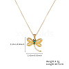 Golden Plated Stainless Steel Cubic Zirconia Dragonfly Pendant Cable Chain Necklaces FU7179-1