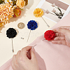 4Pcs 4 Colors Flower Polyester Lapel Pin Brooches for Men JEWB-FG0001-21-3