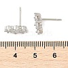 Brass Micro Pave Clear Cubic Zirconia Stud Earrings EJEW-R016-26P-14-5