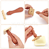 Olycraft Brass Wax Seal Stamp Head & Pearwood Handle Kit AJEW-OC0002-85E-3