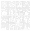 16 Sheets 16 Style PET Drawing Stencil DIY-SZ0003-80-1