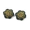 Baking Paint and Golden Metal Enlaced Glass Beads DGLA-T004-09E-2