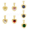 7Pcs 7 Colors Brass with Cubic Zirconia Charms KK-TA0008-37-2