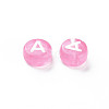 Transparent Pearl Pink Acrylic Beads TACR-YW0001-08J-3