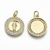 Brass Micro Pave Clear Cubic Zirconia Pendants ZIRC-S067-129-NF-2