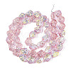 Transparency Electroplate Glass Beads Strands GLAA-T023-41A-03-2