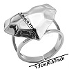 Geometric Heart Shape Stainless Steel Open Cuff Ring for Unisex Jewelry UP7409-1-1