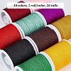 Olycraft 10 Rolls 10 Colors Braided Nylon Threads NWIR-OC0001-07-4