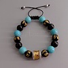 Retro style woven bead bracelet with Chinese elements for men. PG2591-2-1