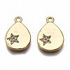 Brass Micro Pave Clear Cubic Zirconia Pendants KK-Q277-042-NF-2