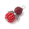 Alloy with Glass Seed Beads Pendants PALLOY-MZ00276-04-3