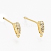 Brass Micro Pave Clear Cubic Zirconia Stud Earring Findings ZIRC-L098-039G-1