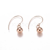 Ion Plating(IP) Ball 304 Stainless Steel Dangle Earrings EJEW-L215-53A-RG-1