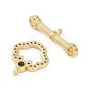 Brass Micro Pave Clear Cubic Zirconia Toggle Clasps KK-K391-15G-3