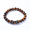 Natural Tiger Eye Stretch Beaded Bracelets BJEW-JB05175-02-1