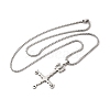 Non-Tarnish Cross Pendant Necklaces NJEW-C044-04P-2