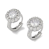 Brass Micro Pave Clear Cubic Zirconia Hoop Earring EJEW-L292-006P-1