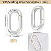 1Pc Anti-Tarnish Rhodium Plated 925 Sterling Silver Spring Gate Rings STER-BBC0008-50B-2