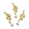 Brass Micro Pave Cubic Zirconia Pendants KK-Z093-28G-1