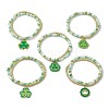 10Pcs 5 Styles Saint Patricks Day Theme Glass Seed Beaded Multi-strand Bracelets BJEW-MZ00135-S-1